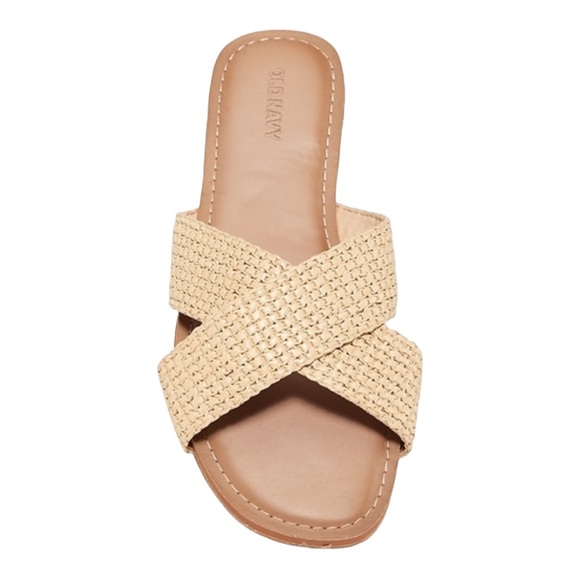 OLD NAVY Natural Woven Cross Strap Sandals 9 NWT - Picture 1 of 5